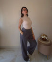 Top smanicato collo alto
